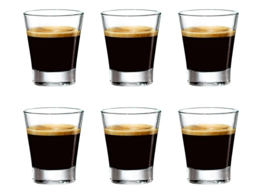 Bormioli Rocco Espresso Glazen Caffeino 85 ml - 6 stuks