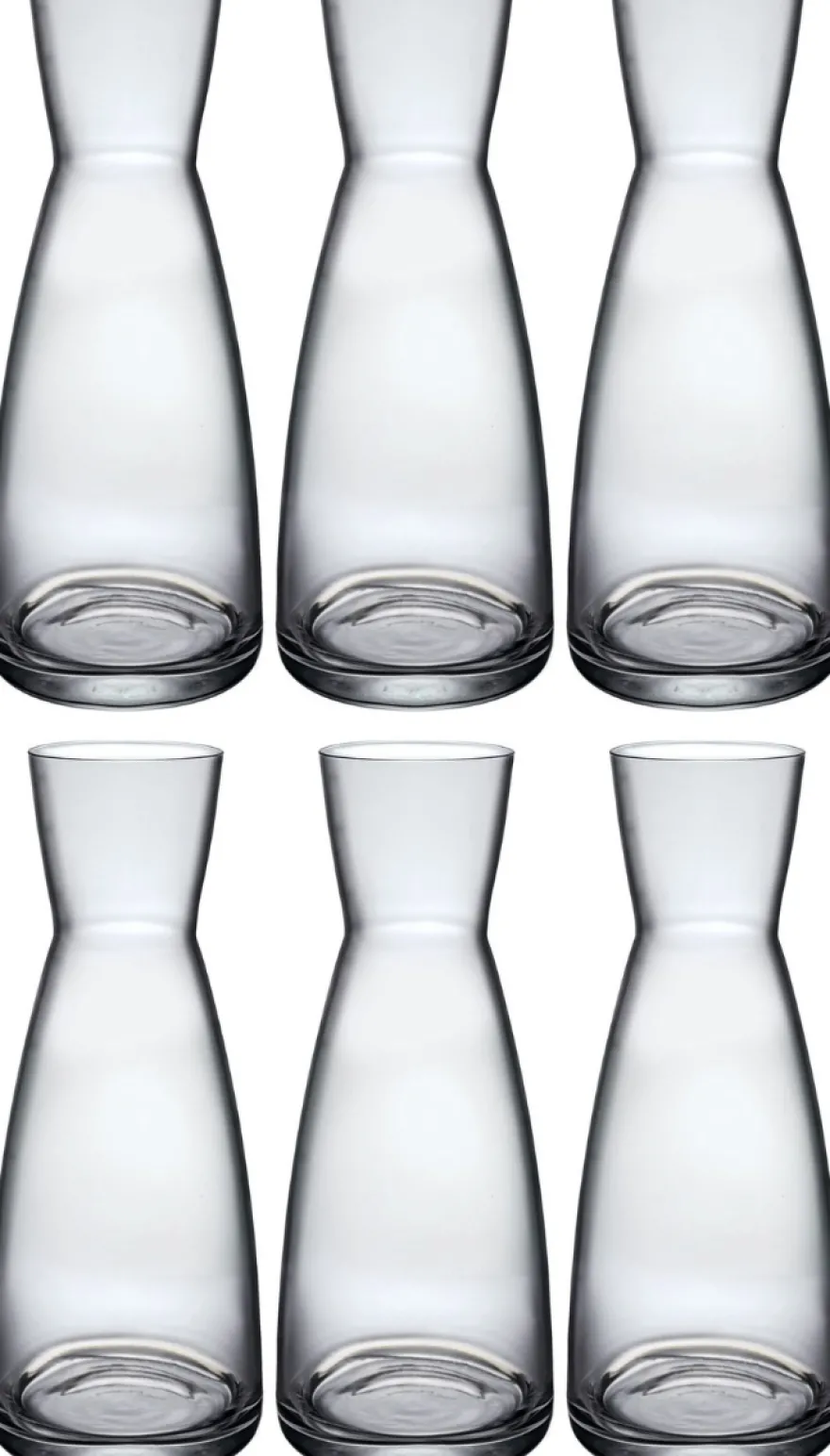 Bormioli Rocco Karaffen / Waterkaraffen Ypsilon - Transparant - 500 ml - 6 stuks