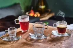 Bormioli Rocco Latte Macchiato Glazen - Irish Coffee Glazen - Koffiekopjes met oor - Stapelbaar - Barshine 315 ml - 6 Stuks