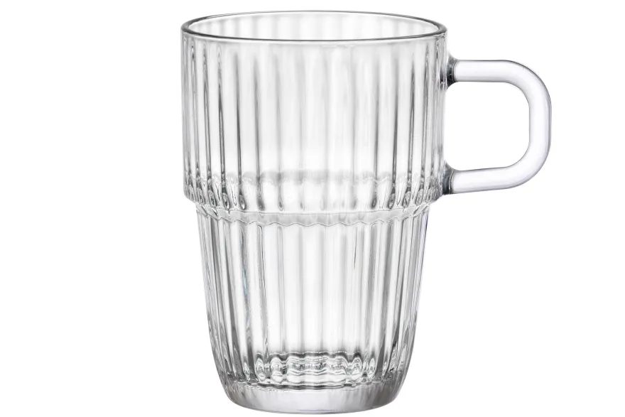 Bormioli Rocco Latte Macchiato Glazen - Irish Coffee Glazen - Koffiekopjes met oor - Stapelbaar - Barshine 315 ml - 6 Stuks