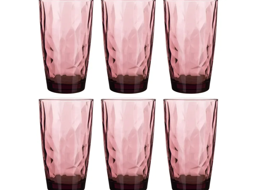 Bormioli Rocco Longdrinkglazen Diamond - Paars - 470 ml - 6 stuks