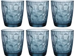 Bormioli Rocco Waterglazen Diamond - Blauw - 390 ml - 6 stuks