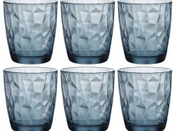 Bormioli Rocco Waterglazen Diamond - Blauw - 300 ml - 6 stuks