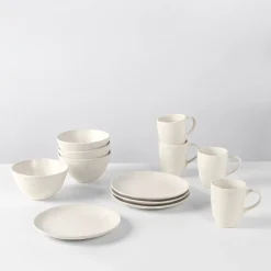 Broste Copenhagen Ontbijtset Nordic Vanilla 12-delig / 4 personen - 4 ontbijtborden, 4 kommen en 4 kopjes