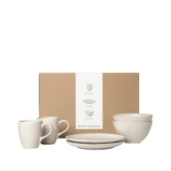 Broste Copenhagen Ontbijtset Nordic Vanilla 6-delig / 2 personen - 2 ontbijtborden, 2 kommen en 2 kopjes