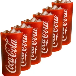 Coca Cola Glazen - Longdrinkglazen - Frisdrankglazen - Frozen - Rood 270 ml - 6 Stuks