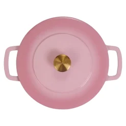 Combekk Braadpan met deksel Gietijzer Pink ø 28 cm / 5.3 Liter - geëmailleerde anti-aanbaklaag