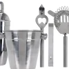 Cookinglife Barset RVS 6-Delig - Cocktailshaker, Ijsemmer, Zeef, Flesopener, Tang en Mes
