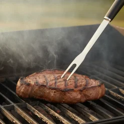 Cookinglife BBQ Gereedschapset Fire & Flavour Zwart 3-Delig - RVS - BBQ Spatel, Tang & Vork