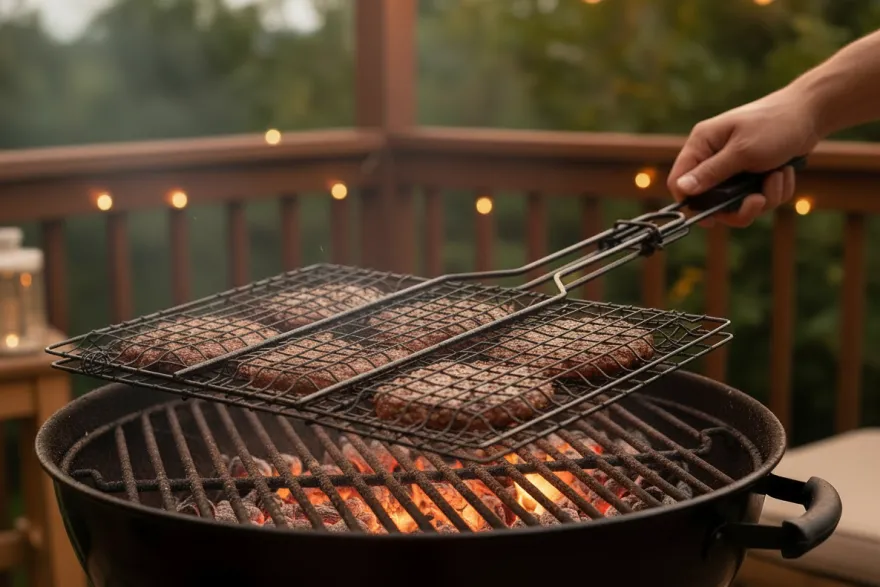 Cookinglife BBQ Hamburgergrill Fire & Flavour 32.5 x 22 cm - Non-Stick Metaal