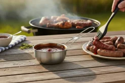 Cookinglife BBQ Sauspannetje Fire & Flavour RVS ø 11.5 cm - Inclusief zwarte silicone kwast