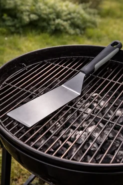 Cookinglife BBQ Spatel Fire & Flavour RVS 35 cm - Grill Spatel Zwart/Grijs