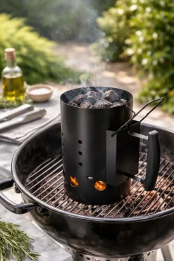 Cookinglife BBQ Starter Brikettenstarter Fire & Flavour 30.5 cm - Hittebestendig Metaal Zwart