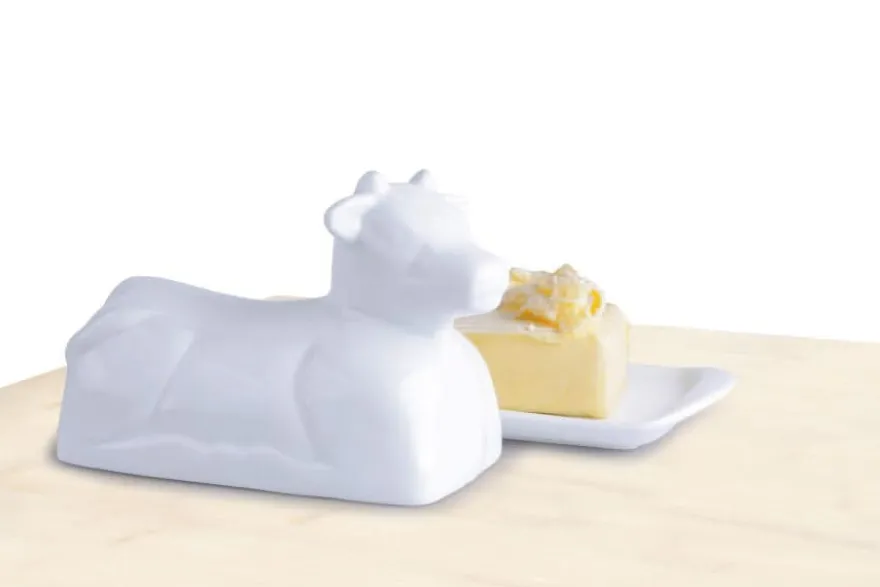 Cookinglife Botervloot Porselein - Koe - 20 x 12 cm
