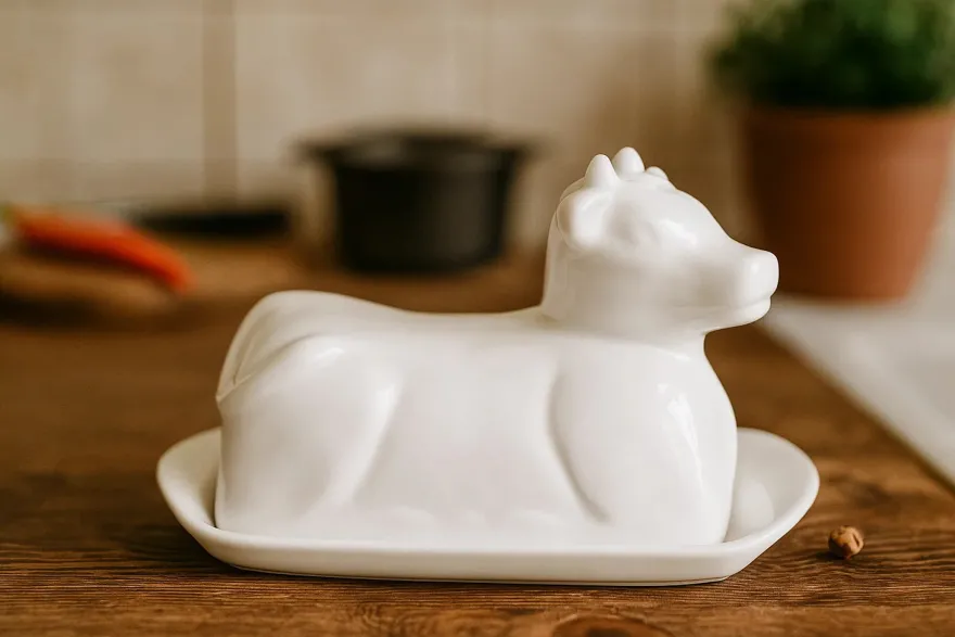 Cookinglife Botervloot Porselein - Koe - 20 x 12 cm