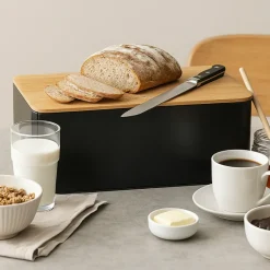 Cookinglife Brooddoos - Broodtrommel met Plank - Mat Zwart