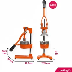 Cookinglife Citruspers - Gietijzer - Hevelmodel - Oranje