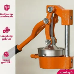 Cookinglife Citruspers - Gietijzer - Hevelmodel - Oranje