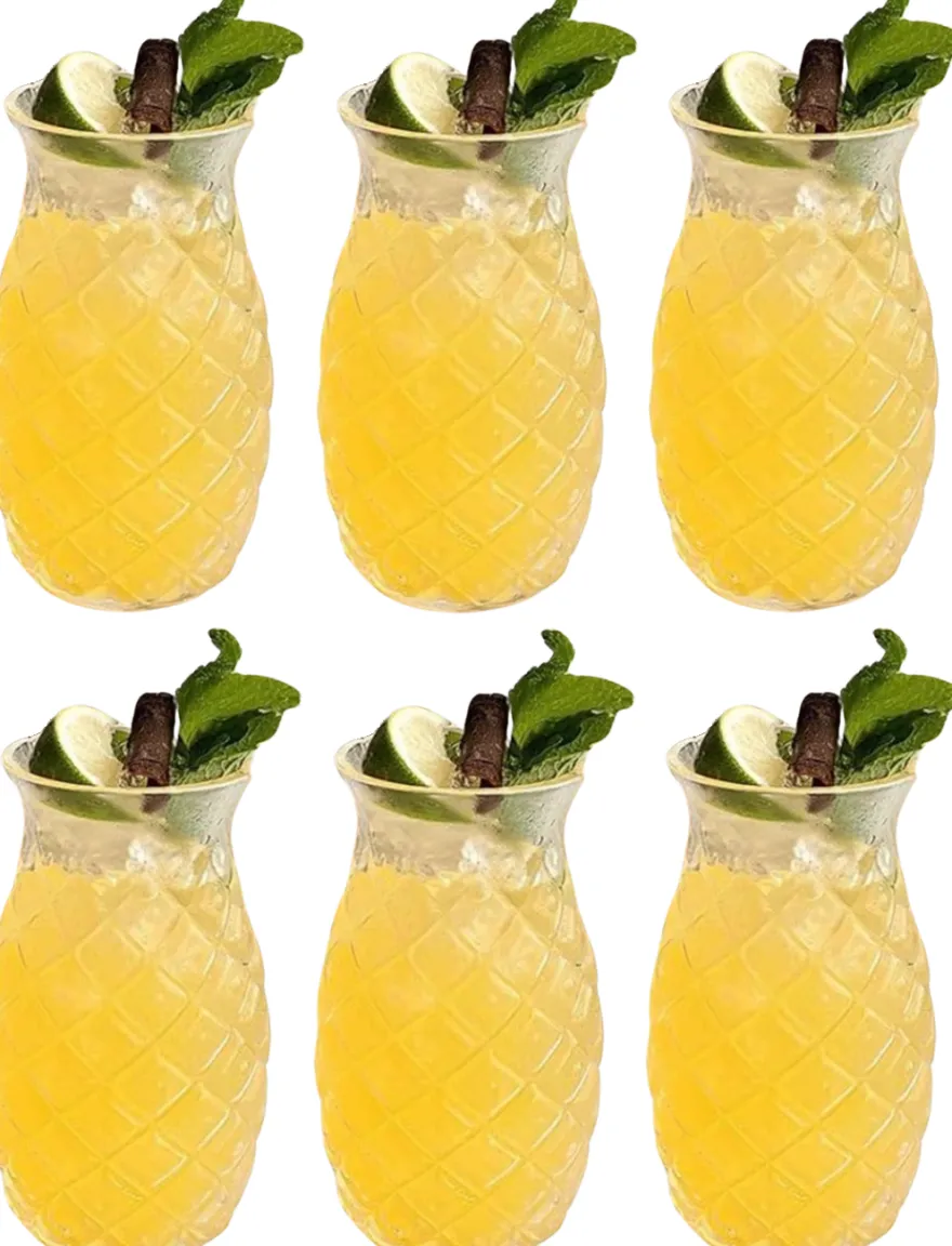 Cookinglife Cocktailglazen / Tiki Ananas Glazen - 400 ml - 6 stuks
