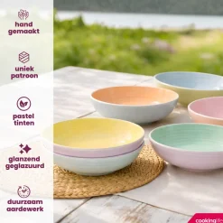 Cookinglife Diepe borden / Pastaborden Pastel Harmony ø 23 cm - 6 Stuks