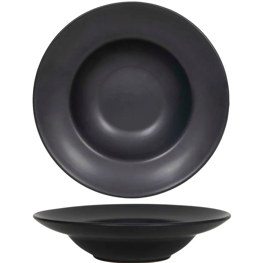 Cookinglife Diepe Borden / Pastaborden Zwart ø 24 cm - 6 Stuks