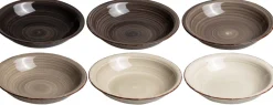 Cookinglife Diepe borden / Pastaborden Delice Grijs ø 21 cm - 6 stuks