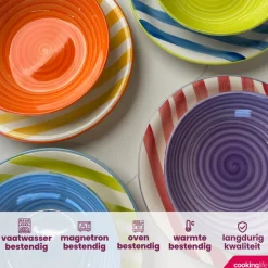 Cookinglife Diepe Borden / Pastaborden Summer Vibes ø 21 cm - 6 stuks