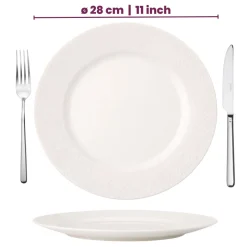 Cookinglife Dinerborden - CampVibe - Outdoor - Kunststof - Onbreekbaar - Wit ø 28 cm - 4 Stuks