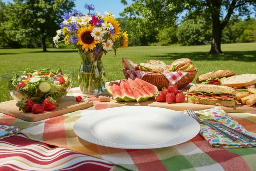 Cookinglife Dinerborden - CampVibe - Outdoor - Kunststof - Onbreekbaar - Wit ø 28 cm - 4 Stuks