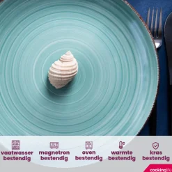 Cookinglife Dinerborden Delice Blauw ø 26.5 cm - 6 stuks