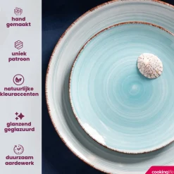 Cookinglife Dinerborden Delice Blauw ø 26.5 cm - 6 stuks