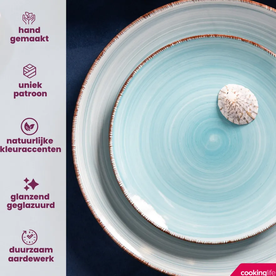 Cookinglife Dinerborden Delice Blauw ø 26.5 cm - 6 stuks