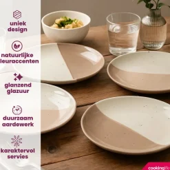 Cookinglife Dinerborden Leem ø 27 cm - 6 Stuks