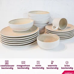 Cookinglife Dinerborden Nola Sand ø 27 cm - 6 Stuks