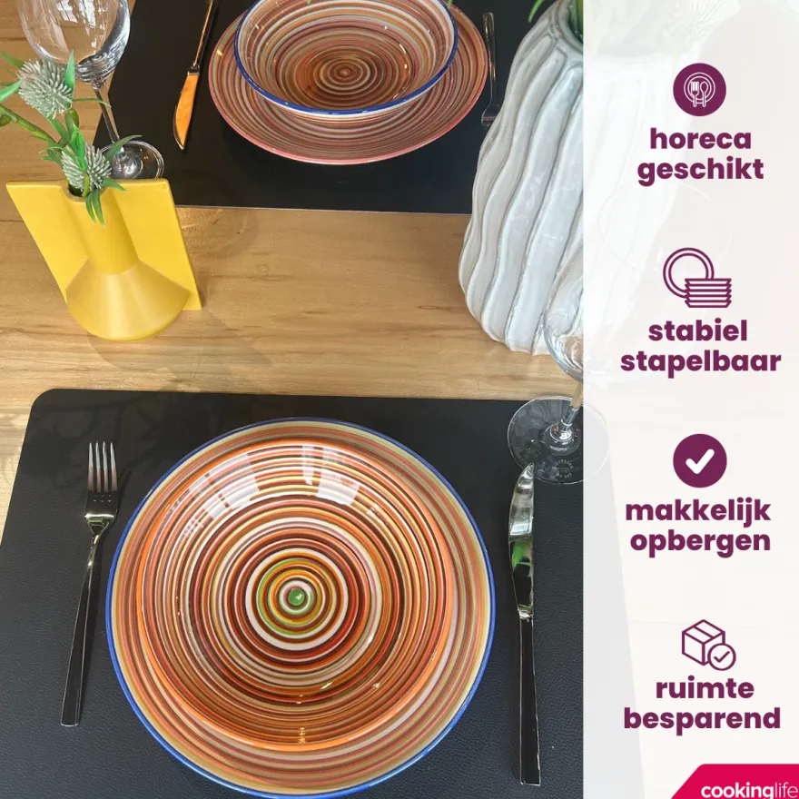 Cookinglife Dinerborden Rhythm & Lines ø 26.5 cm - 4 Stuks