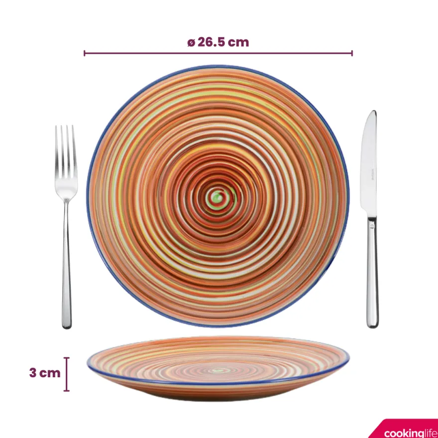 Cookinglife Dinerborden Rhythm & Lines ø 26.5 cm - 4 Stuks