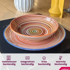 Cookinglife Dinerborden Rhythm & Lines ø 26.5 cm - 4 Stuks