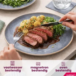 Cookinglife Dinerborden Serene Blue ø 28 cm - Aardewerk - 4 stuks