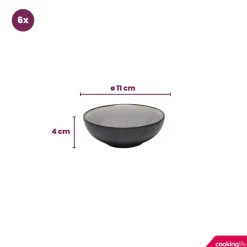 Cookinglife Dipschaaltjes Nola Warm Grey ø 11 cm - 6 stuks