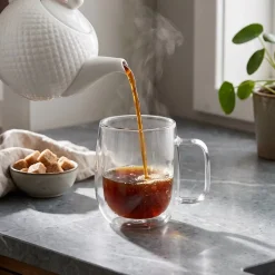 Cookinglife Dubbelwandige Latte macchiato- / theeglazen met oor - 400 ml - 2 Stuks