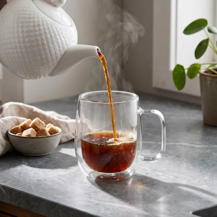 Cookinglife Dubbelwandige Latte macchiato- / theeglazen met oor - 400 ml - 2 Stuks