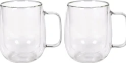 Cookinglife Dubbelwandige Latte macchiato- / theeglazen met oor - 400 ml - 2 Stuks