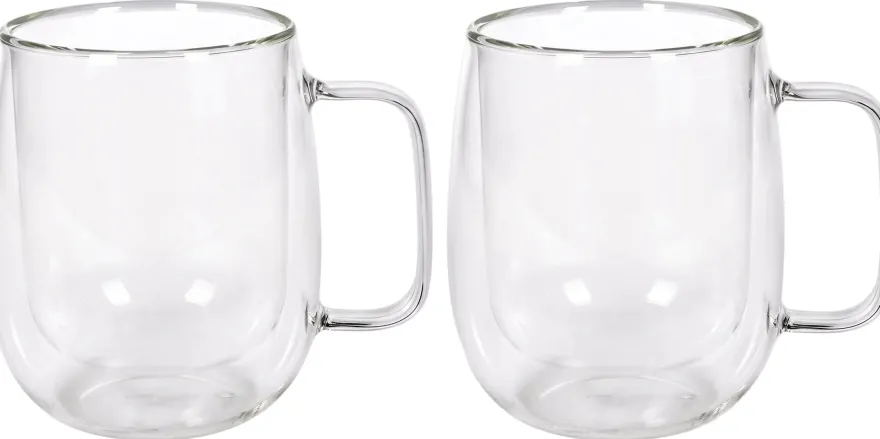Cookinglife Dubbelwandige Latte macchiato- / theeglazen met oor - 400 ml - 2 Stuks