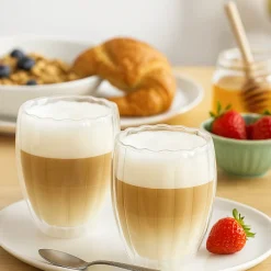 Cookinglife Dubbelwandige Latte Macchiato glazen / Koffieglazen Pumpkin 300 ml - 2 stuks
