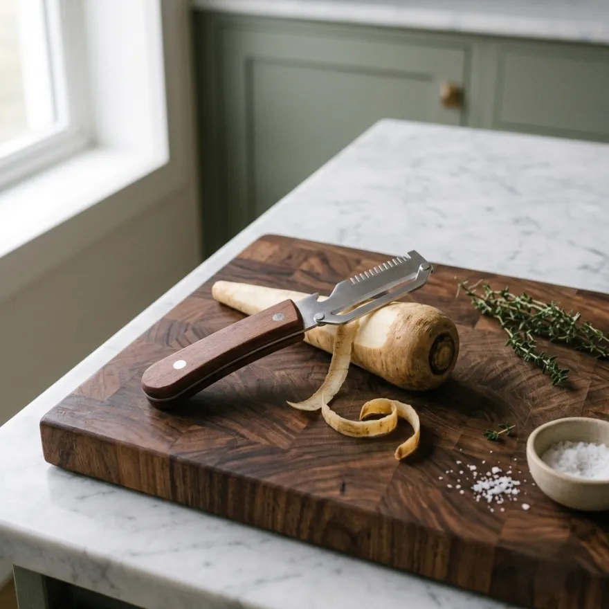 Cookinglife Dunschiller & Juliennesnijder - Hout - Multifunctioneel 3-in-1