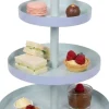 Cookinglife Etagere Metaal - Blauw / Mint - ø 15, 20 & 25 cm - 3-laags - 35 cm hoog