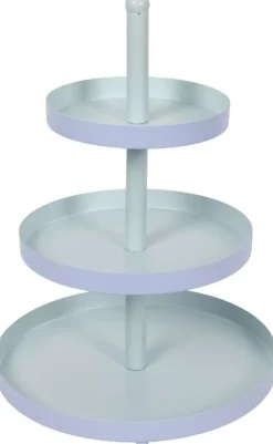 Cookinglife Etagere Metaal - Blauw / Mint - ø 15, 20 & 25 cm - 3-laags - 35 cm hoog
