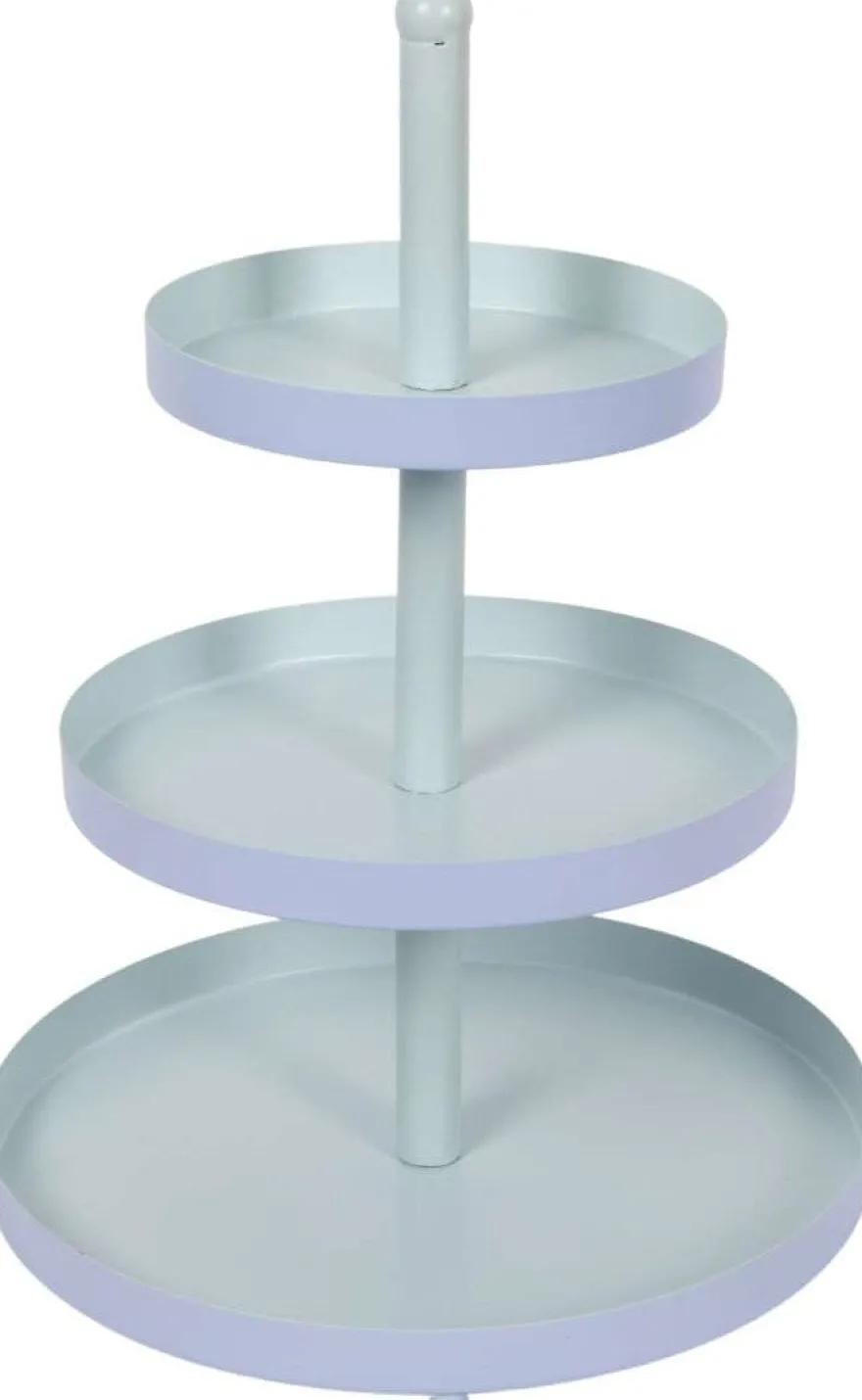 Cookinglife Etagere Metaal - Blauw / Mint - ø 15, 20 & 25 cm - 3-laags - 35 cm hoog
