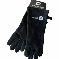 Cookinglife Grill BBQ Handschoenen / Ovenhandschoenen Zwart Leer 500 °C - 2 stuks