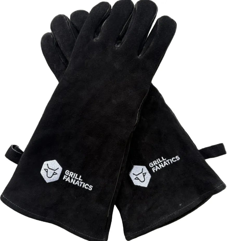 Cookinglife Grill BBQ Handschoenen / Ovenhandschoenen Zwart Leer 500 °C - 2 stuks